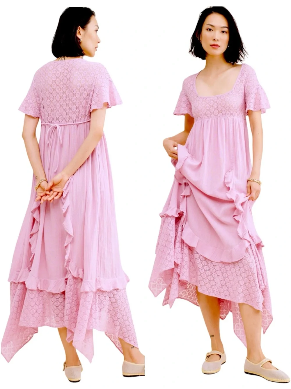 Free People x FREE-EST Blossom Pink Romance Boho Maxi Dress